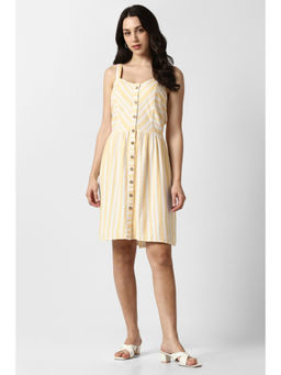 Van Heusen - Women Yellow Stripe Casual Dress