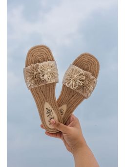 MyMy Footwear - Brown Open Toe Jute Flats