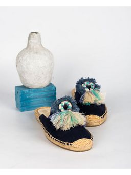 MyMy Footwear - Blue Round Toe Fabric Espadrilles
