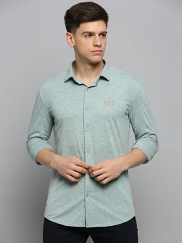 SHOWOFFFF - Mens Spread Collar Solid Sea Green Classic Shirt