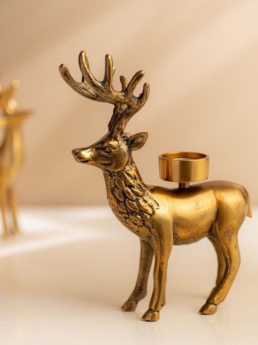 SG Home Antique Deer Tea Light Holder