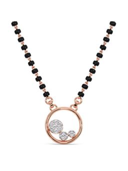 Candere by Kalyan Jewellers - 18K Rose Gold BIS Hallmark & Cubic Zirconia Shyla Mangalsutra Pendant with chain for women (4.02)