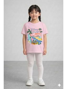 THE PONY AND PEONY CO. - Pink Printed Round Neck T-Shirt