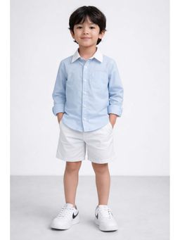THE PONY AND PEONY CO. - Blue Solid Shirt