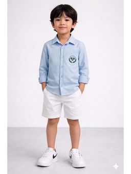 THE PONY AND PEONY CO. - Blue Front Pocket Collared Shirt