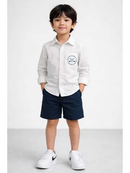 THE PONY AND PEONY CO. - White Front Pocket Collared Shirt