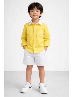 THE PONY AND PEONY CO. - Yellow Front Pocket Collared Shirt