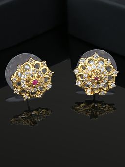 Estele - Lovely Gold-Plated CZ Stud Earrings for Women