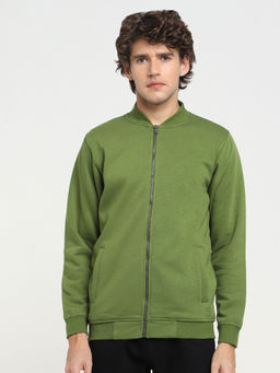 Bewakoof - Men's Green Zipper Bomber Jacket
