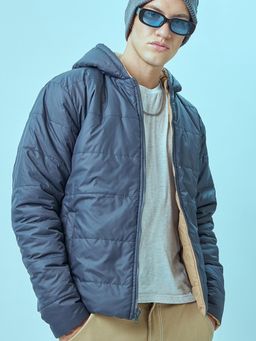 Bewakoof - Men's Blue Oversized Puffer Jacket
