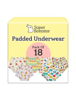 Superbottoms - Padded Underwear Star Gazer and Striking Whites (Pack of 18) (2-3 Years)