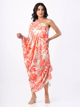 House of Soi - Multi-Color Printed One Shoulder Dress