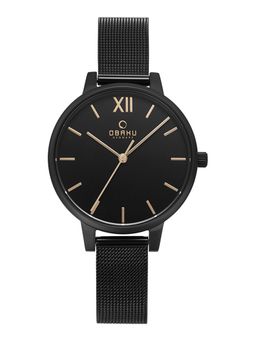 Obaku - Liv-Charcoal Quartz Black Round Dial Womens Watch - V209Lxbbmb