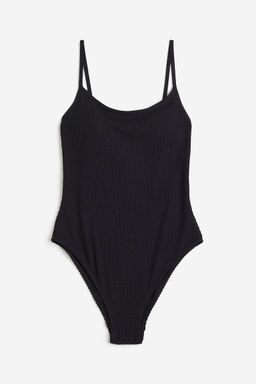 H&M - Women Black Padded-Cup High-Leg Swimsuit