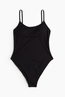 H&M - Women Black Padded-Cup High Leg Swimsuit