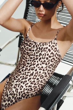 H&M - Women Beige Padded-Cup High Leg Swimsuit