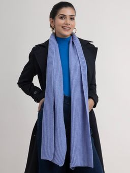 FABLE STREET - Textured Knit Muffler-Light Blue