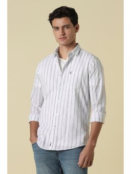 Allen Solly - Men White Cotton Blend Full Sleeves Shirt