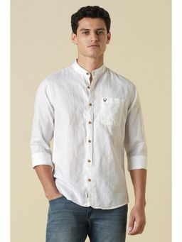 Allen Solly - Men White Cotton Linen Full Sleeves Shirt