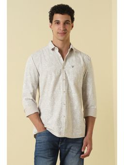 Allen Solly - Men Grey Cotton Full Sleeves Shirt