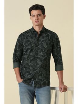 Allen Solly - Men Black Cotton Full Sleeves Shirt