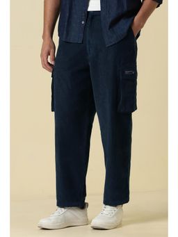 Allen Solly - Men Navy Blue Cotton Trousers