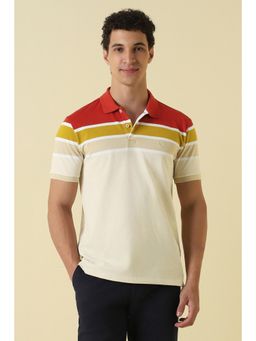 Allen Solly - Men Multi-Color Cotton Blend Half Sleeves Polo T-Shirt
