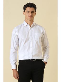 Allen Solly - Men White Cotton Full Sleeves Shirt