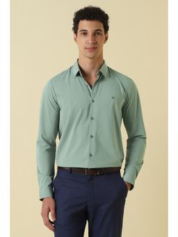Allen Solly - Men Green Polyester Blend Full Sleeves Shirt