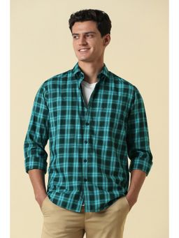 Allen Solly - Men Green Cotton Full Sleeves Shirt