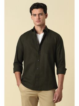 Allen Solly - Men Olive Cotton Full Sleeves Shirt