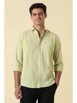 Allen Solly - Men Green Cotton Full Sleeves Shirt