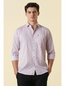 Allen Solly - Men Purple Cotton Full Sleeves Shirt