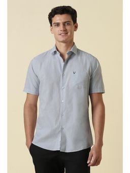 Allen Solly - Men Blue Cotton Half Sleeves Shirt
