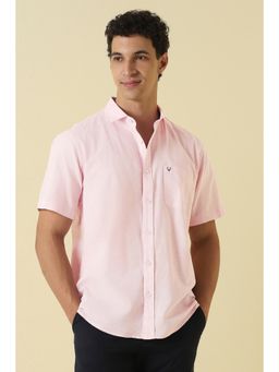 Allen Solly - Men Pink Cotton Half Sleeves Shirt