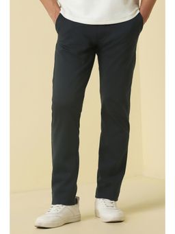 Allen Solly - Men Navy Blue Cotton Blend Trousers