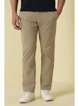 Allen Solly - Men Beige Polyester Trousers