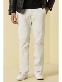 Allen Solly - Men White Polyester Trousers