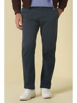 Allen Solly - Men Navy Blue Cotton Blend Trousers