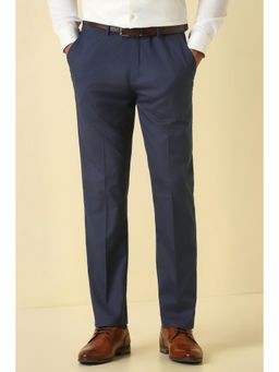 Allen Solly - Men Navy Blue Polyester Blend Trousers
