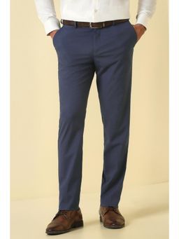 Allen Solly - Men Navy Blue Polyester Blend Trousers