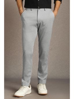 Louis Philippe - Men Grey Polyester Blend Trousers