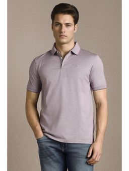 Louis Philippe - Men Purple Cotton Half Sleeves Polo T-Shirt