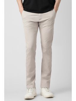 Peter England - Men Grey Cotton Blend Trousers