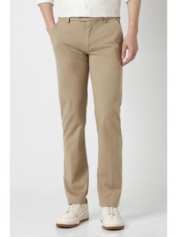 Peter England - Men Beige Rayon Blend Trousers
