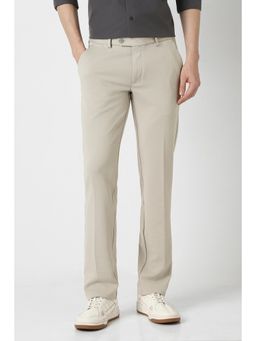 Peter England - Men Grey Polyester Blend Trousers