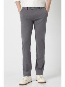 Peter England - Men Grey Rayon Blend Trousers