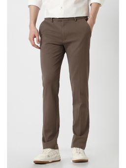 Peter England - Men Brown Viscose Blend Trousers
