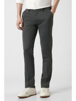 Peter England - Men Grey Polyester Blend Trousers