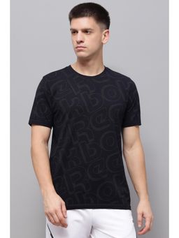 Reebok - Men Black Cotton Blend Half Sleeves T-Shirt